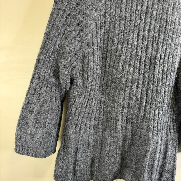 One Girl Who Womens Grey Cardigan Sweater Medium 3/4 Sleeve Knit Size Large - Picture 11 of 15